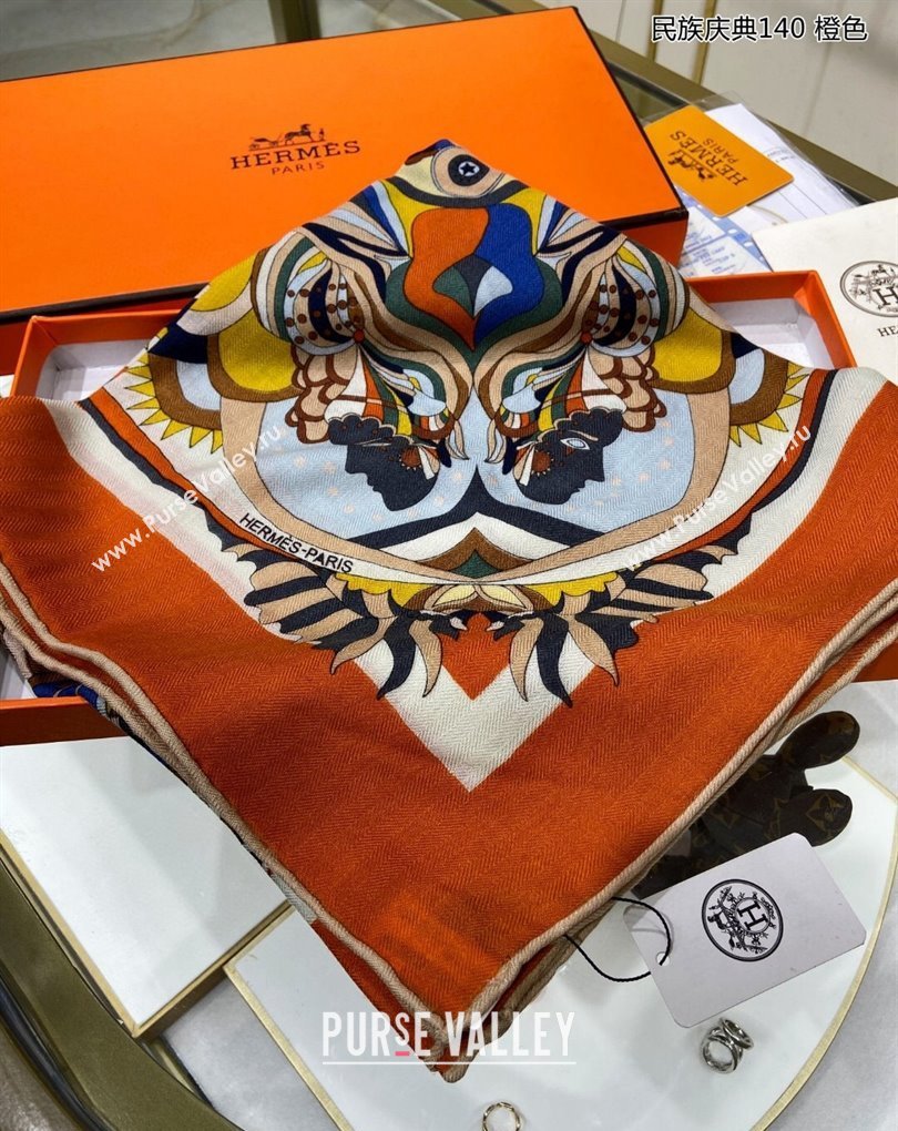 Hermes Shawl 140 Scarf in cashmere and silk 140x140cm Top Quality 165 2024 (wtz-240223165)