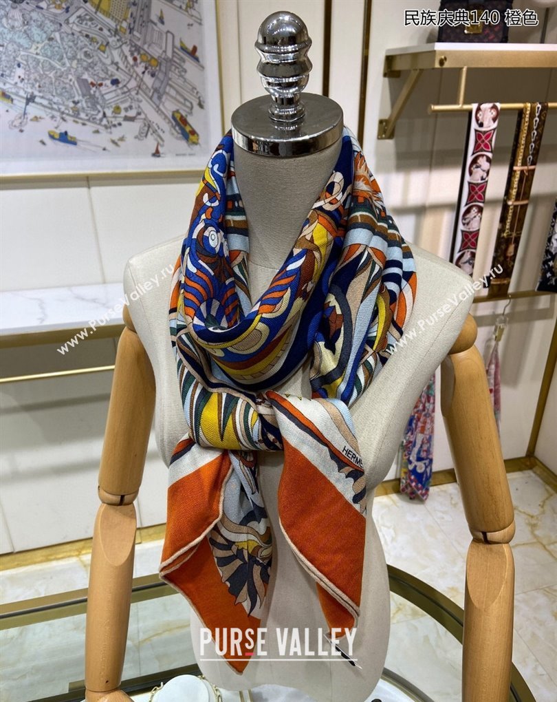 Hermes Shawl 140 Scarf in cashmere and silk 140x140cm Top Quality 165 2024 (wtz-240223165)