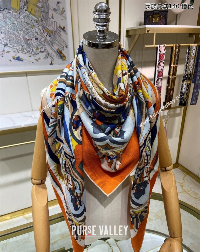 Hermes Shawl 140 Scarf in cashmere and silk 140x140cm Top Quality 165 2024 (wtz-240223165)