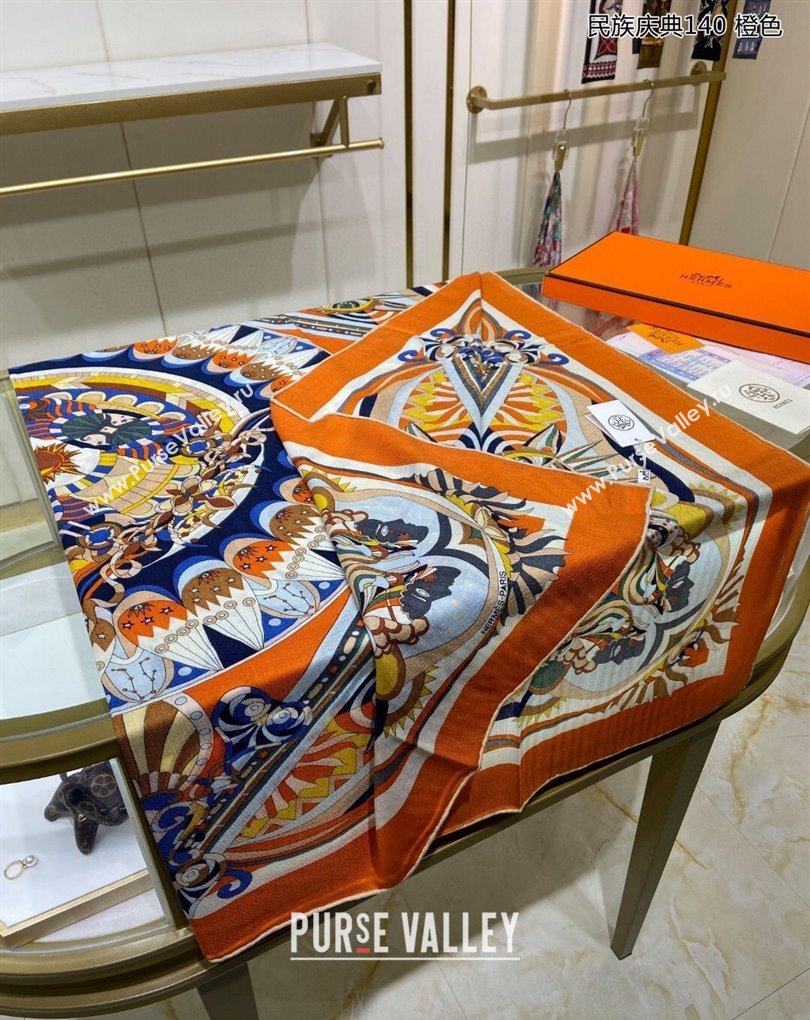 Hermes Shawl 140 Scarf in cashmere and silk 140x140cm Top Quality 165 2024 (wtz-240223165)