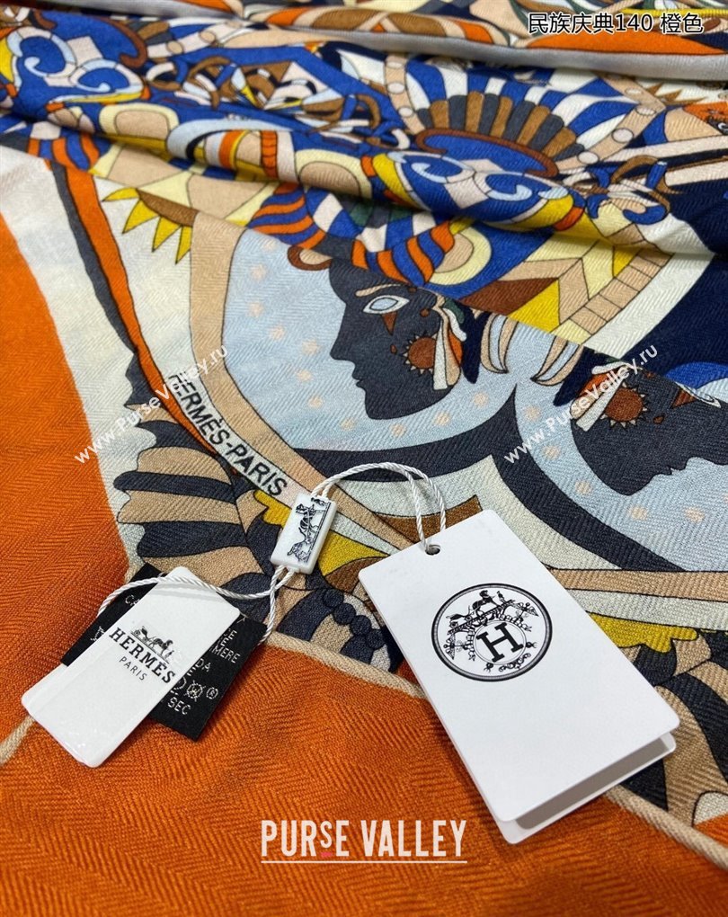 Hermes Shawl 140 Scarf in cashmere and silk 140x140cm Top Quality 165 2024 (wtz-240223165)