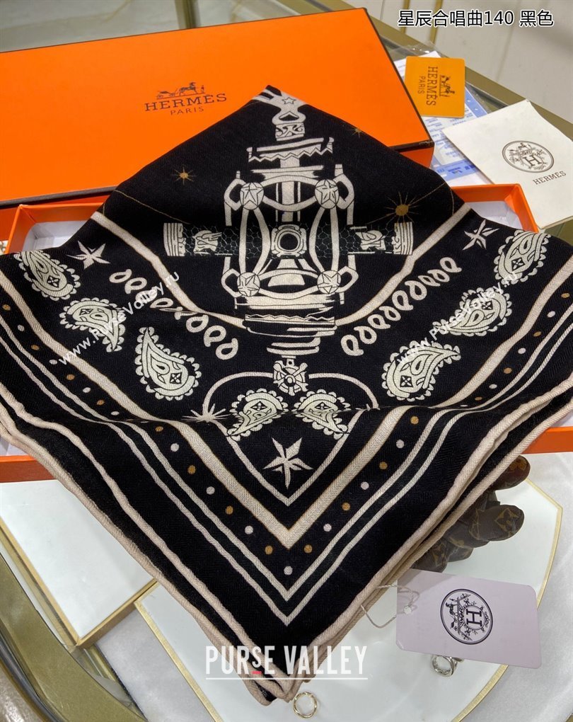 Hermes Shawl 140 Scarf in cashmere and silk 140x140cm Top Quality 148 2024 (wtz-240223148)