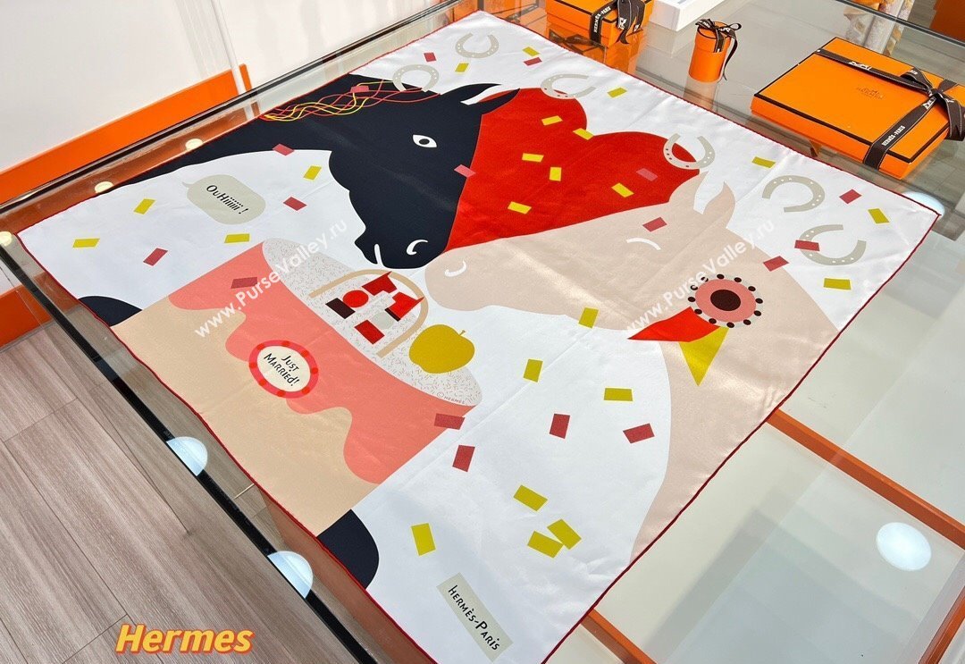 Hermes scarf 90x90cm in silk twill Top Quality 22 2024 (wtz-24022622)