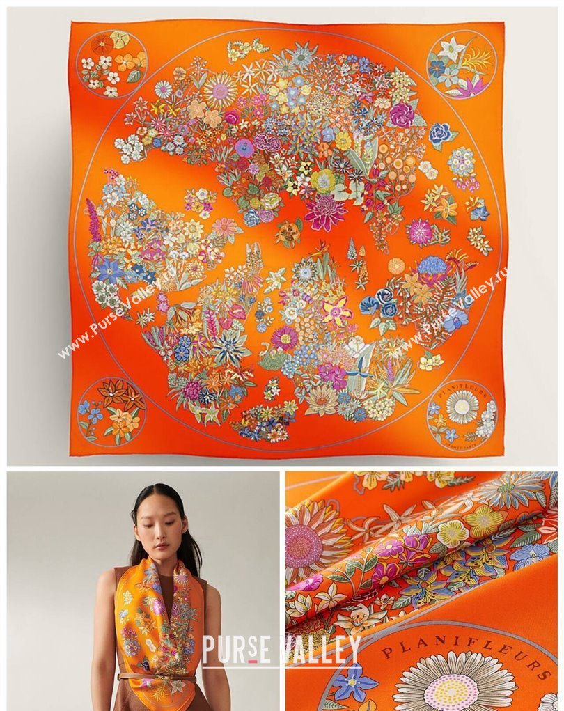 Hermes scarf 90x90cm in silk twill Top Quality 24 2024 (wtz-24022624)