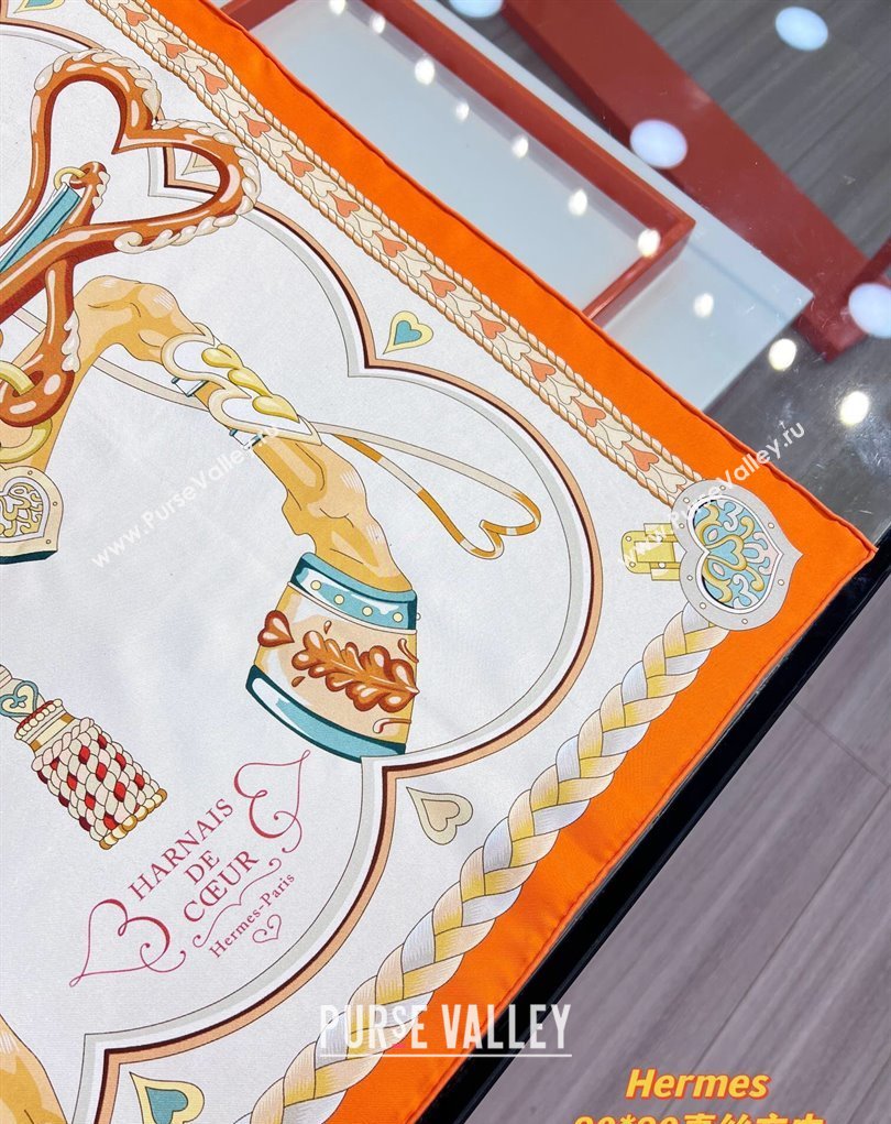 Hermes scarf 90x90cm in silk twill Top Quality 35 2024 (wtz-24022635)