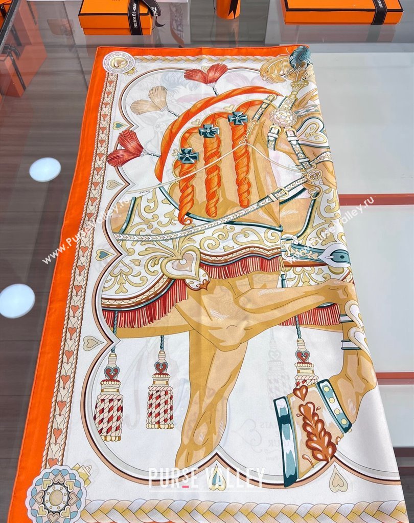 Hermes scarf 90x90cm in silk twill Top Quality 35 2024 (wtz-24022635)