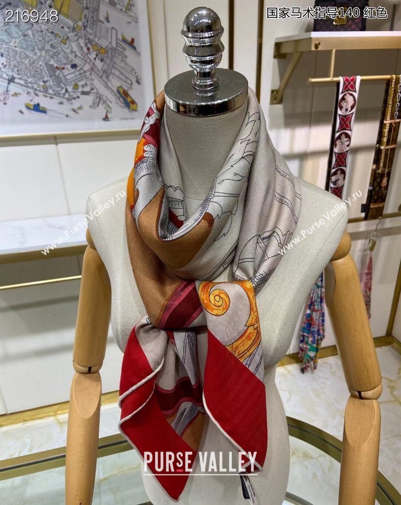 Hermes Shawl 140 Scarf in cashmere and silk 140x140cm Top Quality 155 2024 (wtz-240223155)