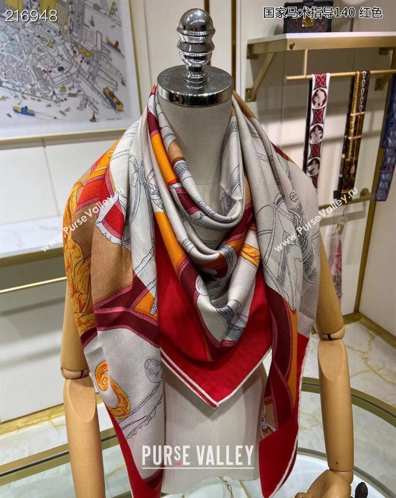 Hermes Shawl 140 Scarf in cashmere and silk 140x140cm Top Quality 155 2024 (wtz-240223155)