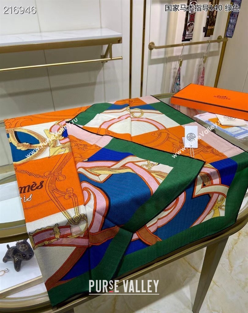 Hermes Shawl 140 Scarf in cashmere and silk 140x140cm Top Quality 156 2024 (wtz-240223156)