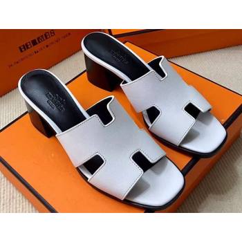 Hermes Helia 60 sandals White in suede goatskin with H cut-out details Top Quality 2024 (mingdu-24022604)