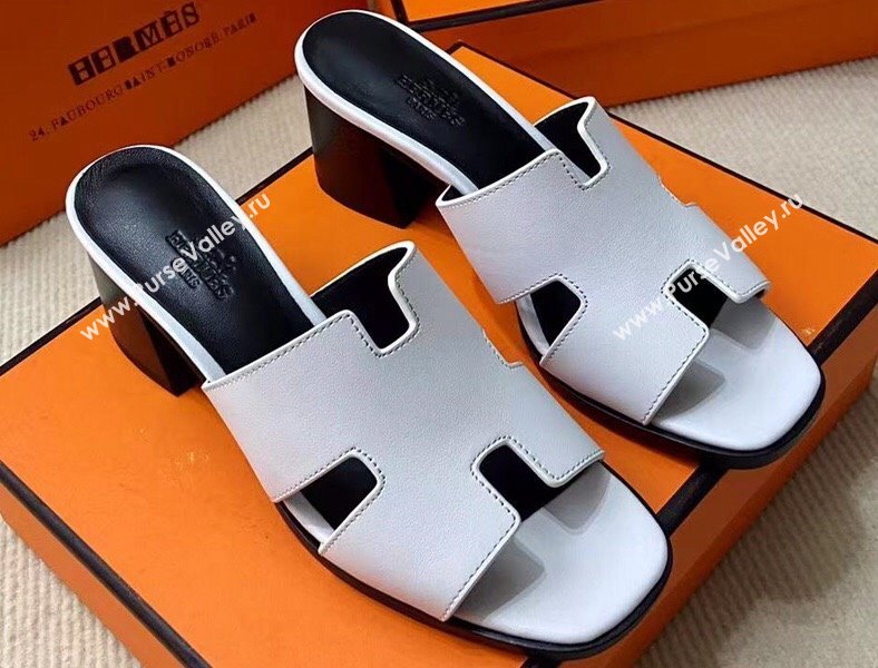 Hermes Helia 60 sandals White in suede goatskin with H cut-out details Top Quality 2024 (mingdu-24022604)