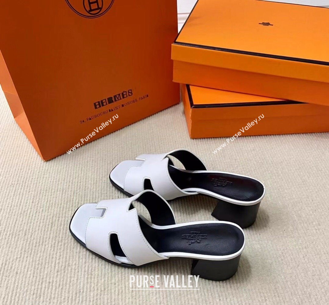 Hermes Helia 60 sandals White in suede goatskin with H cut-out details Top Quality 2024 (mingdu-24022604)