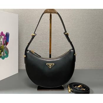 Prada Arque leather shoulder bag 1BC194 Black 2024 (ziyin-24022705)