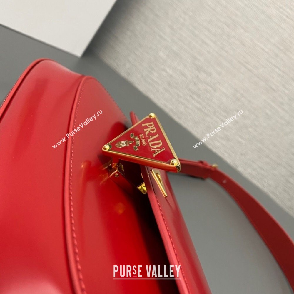 Prada Brushed leather shoulder bag 1BD345 Red 2024 (ziyin-24022724)