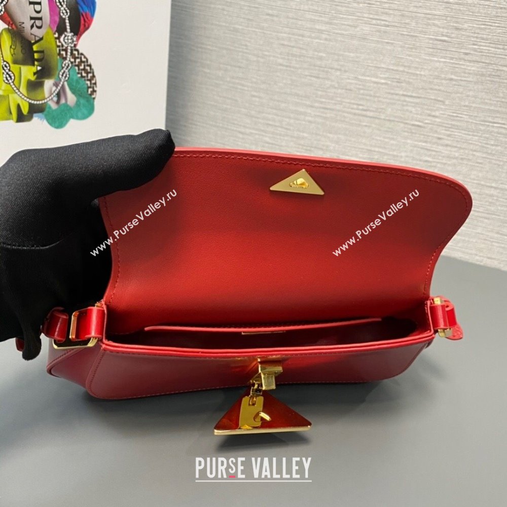 Prada Brushed leather shoulder bag 1BD345 Red 2024 (ziyin-24022724)