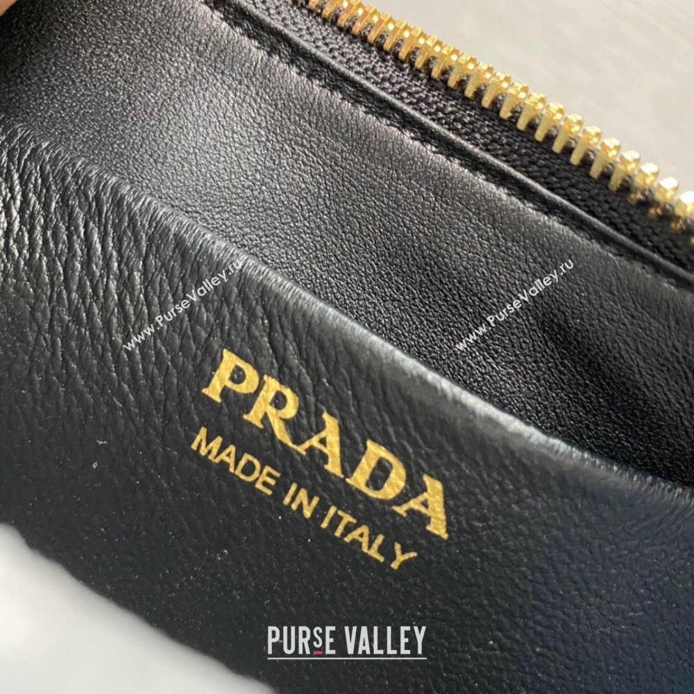 Prada Arque leather shoulder bag 1BC194 Black 2024 (ziyin-24022705)