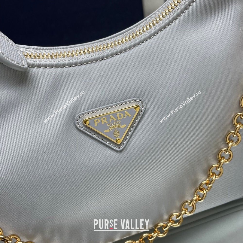 Prada Re-Edition 2005 Re-Nylon Hobo Bag 1BH204 Pale Blue/Gold 2024 (ziyin-24022826)