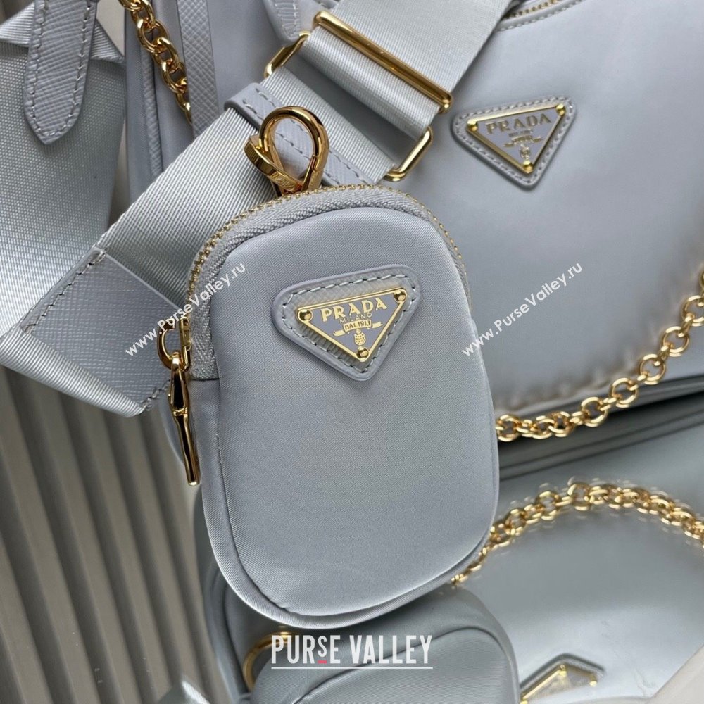 Prada Re-Edition 2005 Re-Nylon Hobo Bag 1BH204 Pale Blue/Gold 2024 (ziyin-24022826)