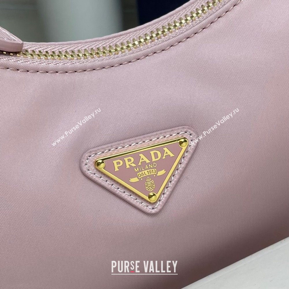 Prada Re-Edition 2005 Re-Nylon Hobo Bag 1BH204 Light Pink/Gold 2024 (ziyin-24022823)