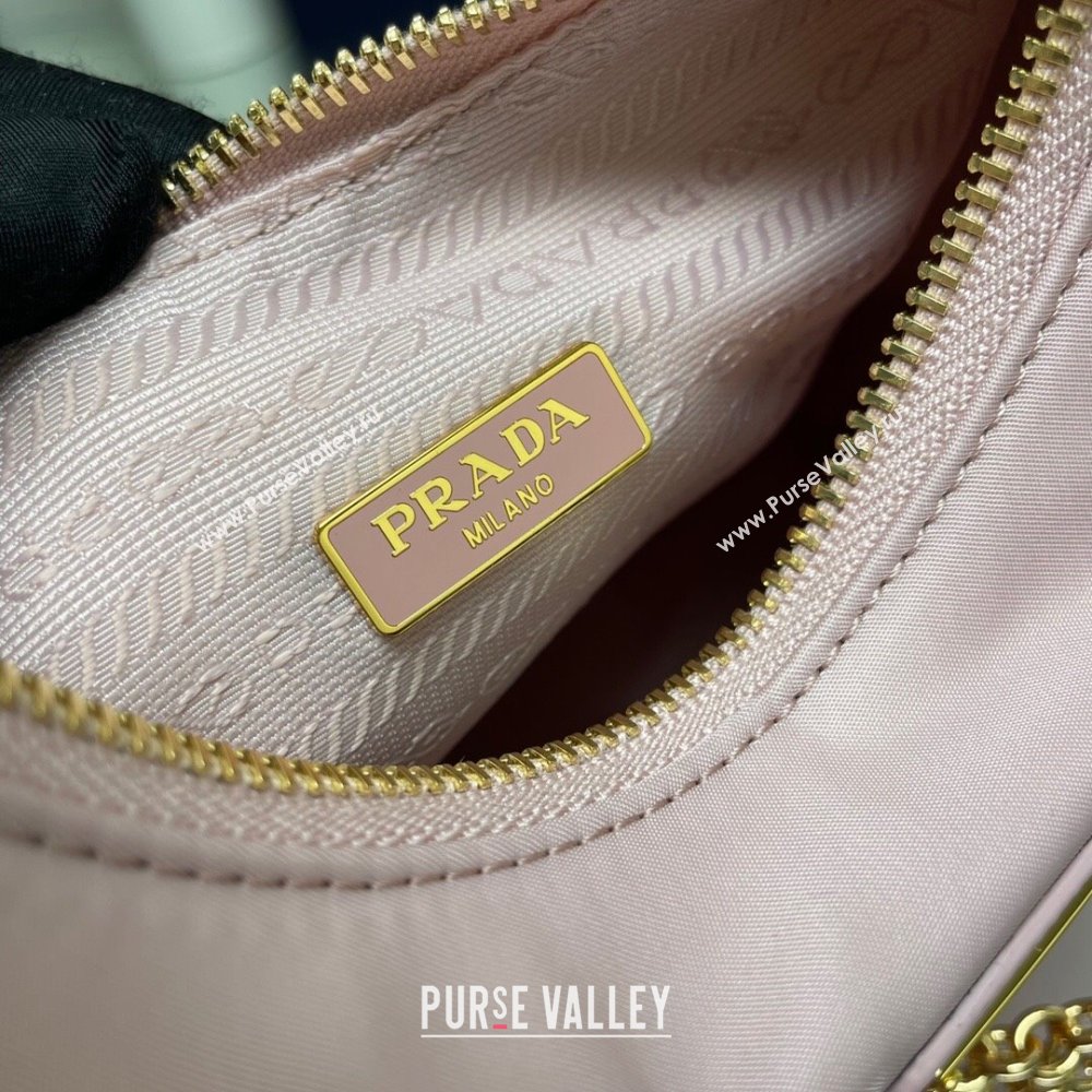 Prada Re-Edition 2005 Re-Nylon Hobo Bag 1BH204 Light Pink/Gold 2024 (ziyin-24022823)