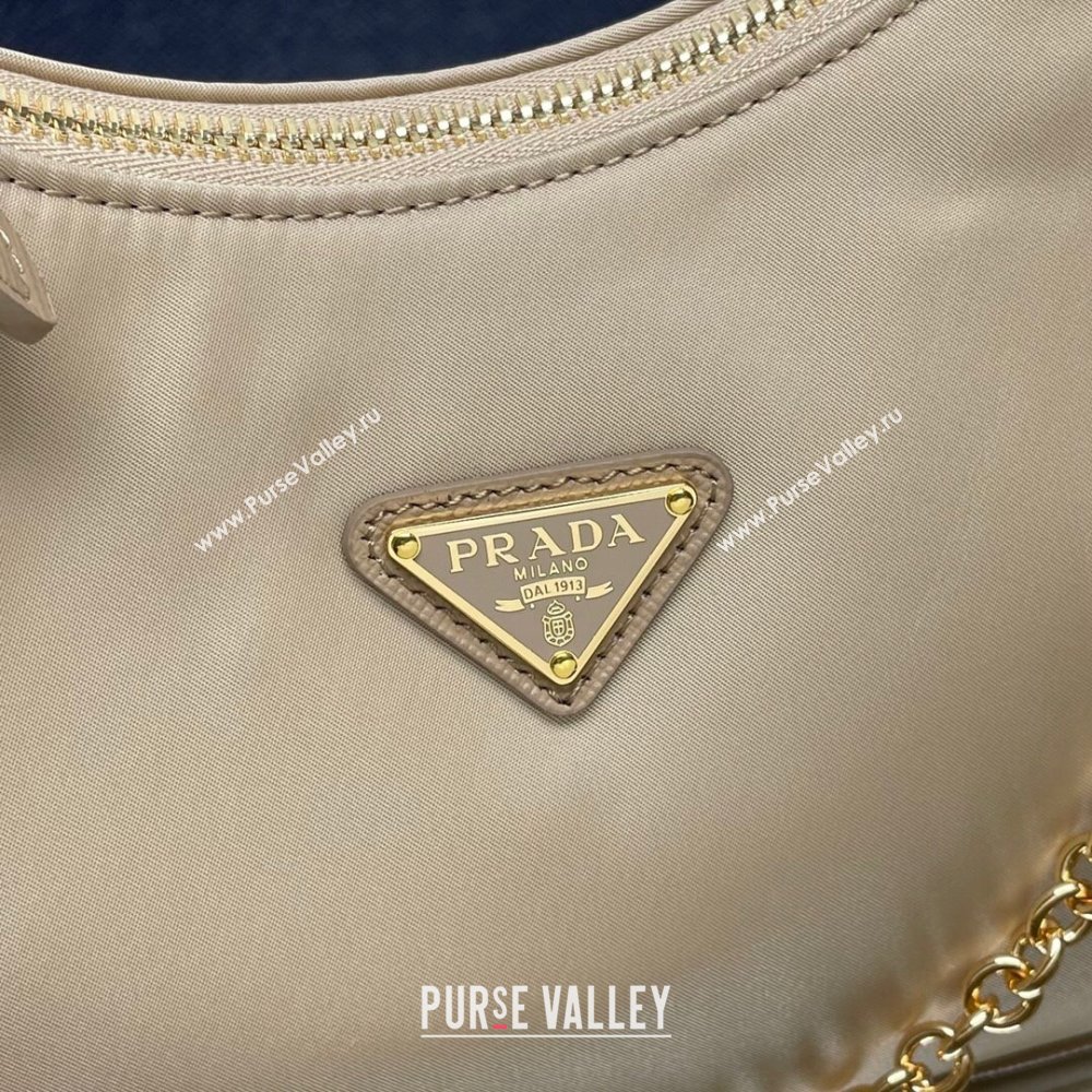 Prada Re-Edition 2005 Re-Nylon Hobo Bag 1BH204 Beige/Gold 2024 (ziyin-24022827)