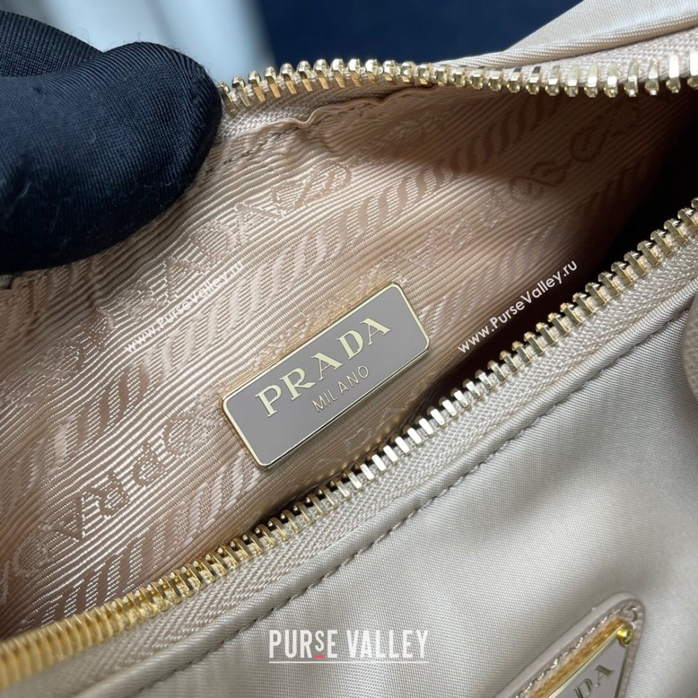 Prada Re-Edition 2005 Re-Nylon Hobo Bag 1BH204 Beige/Gold 2024 (ziyin-24022827)