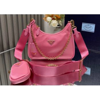 Prada Re-Edition 2005 Re-Nylon Hobo Bag 1BH204 Pink/Gold 2024 (ziyin-24022822)