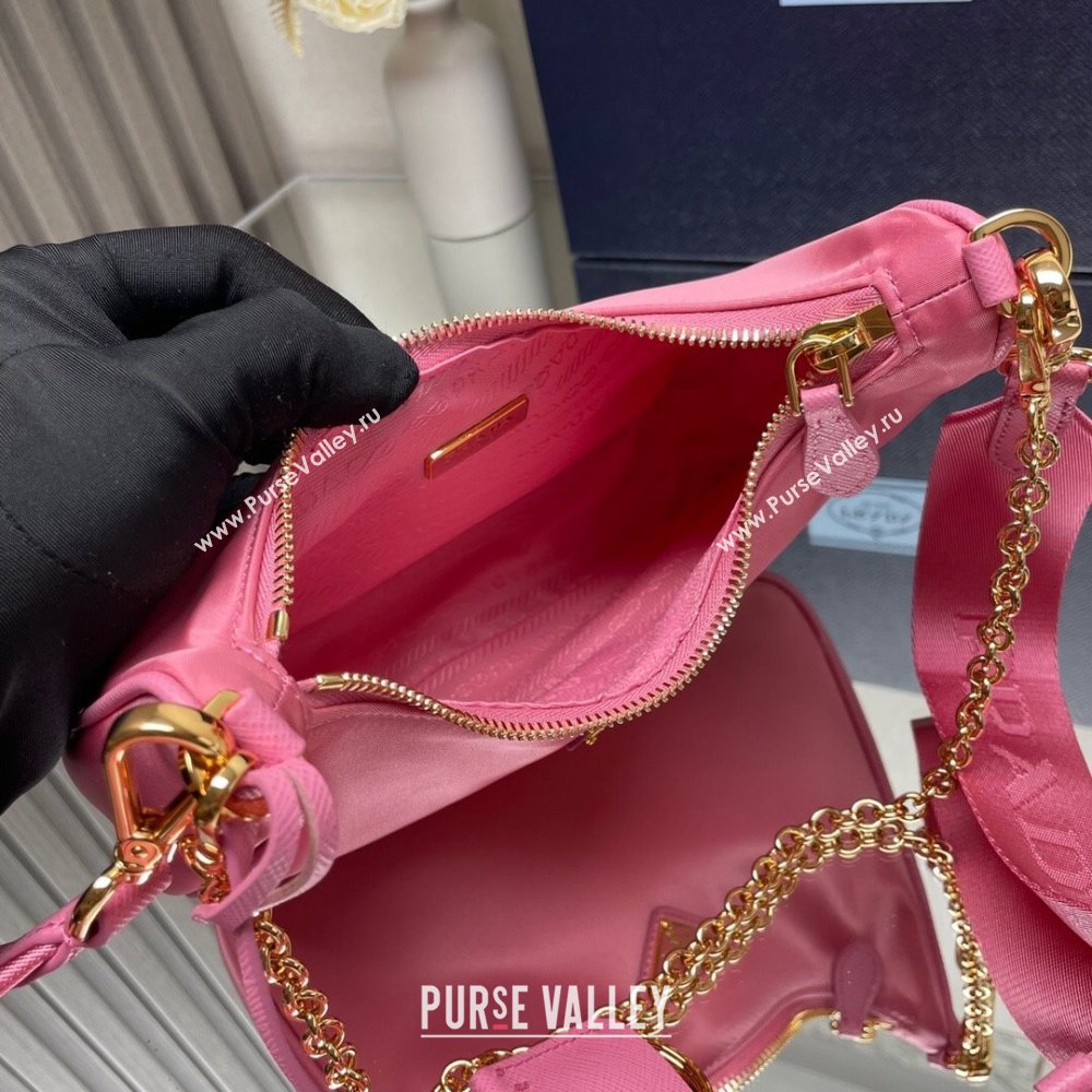 Prada Re-Edition 2005 Re-Nylon Hobo Bag 1BH204 Pink/Gold 2024 (ziyin-24022822)