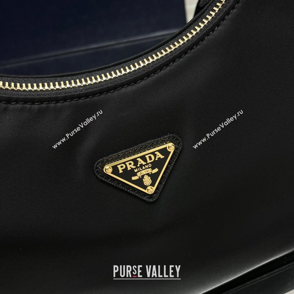 Prada Re-Edition 2005 Re-Nylon Hobo Bag 1BH204 Black/Gold 2024 (ziyin-24022821)