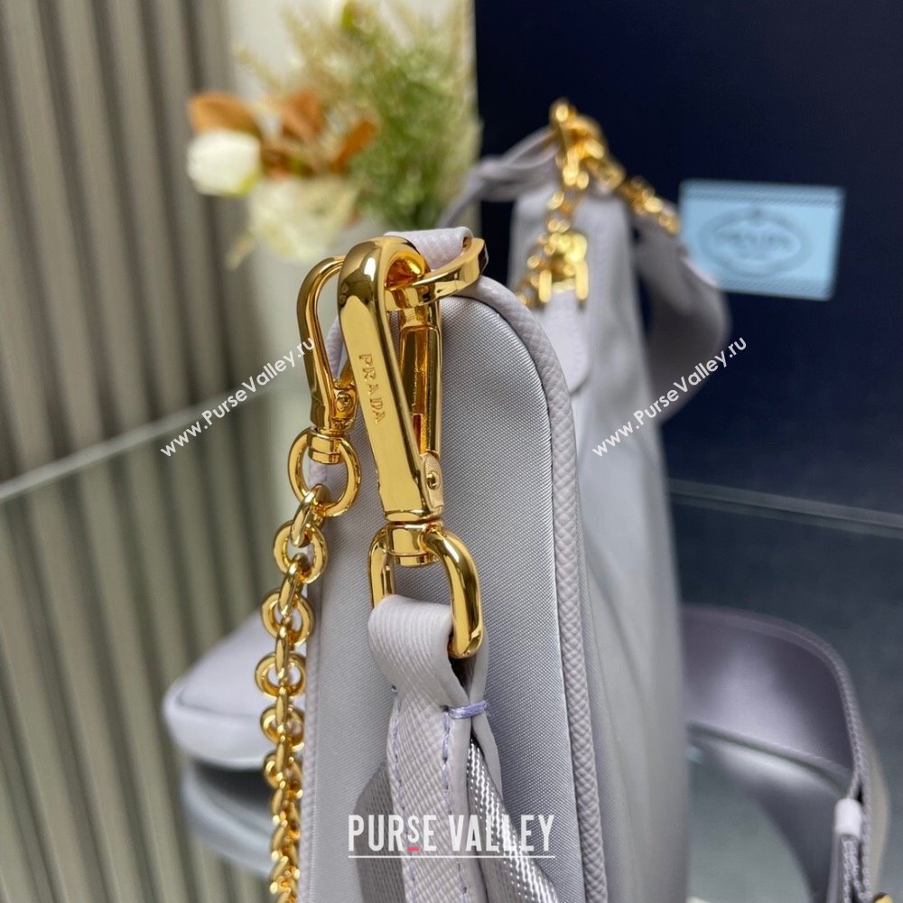 Prada Re-Edition 2005 Re-Nylon Hobo Bag 1BH204 Pale Purple/Gold 2024 (ziyin-24022824)