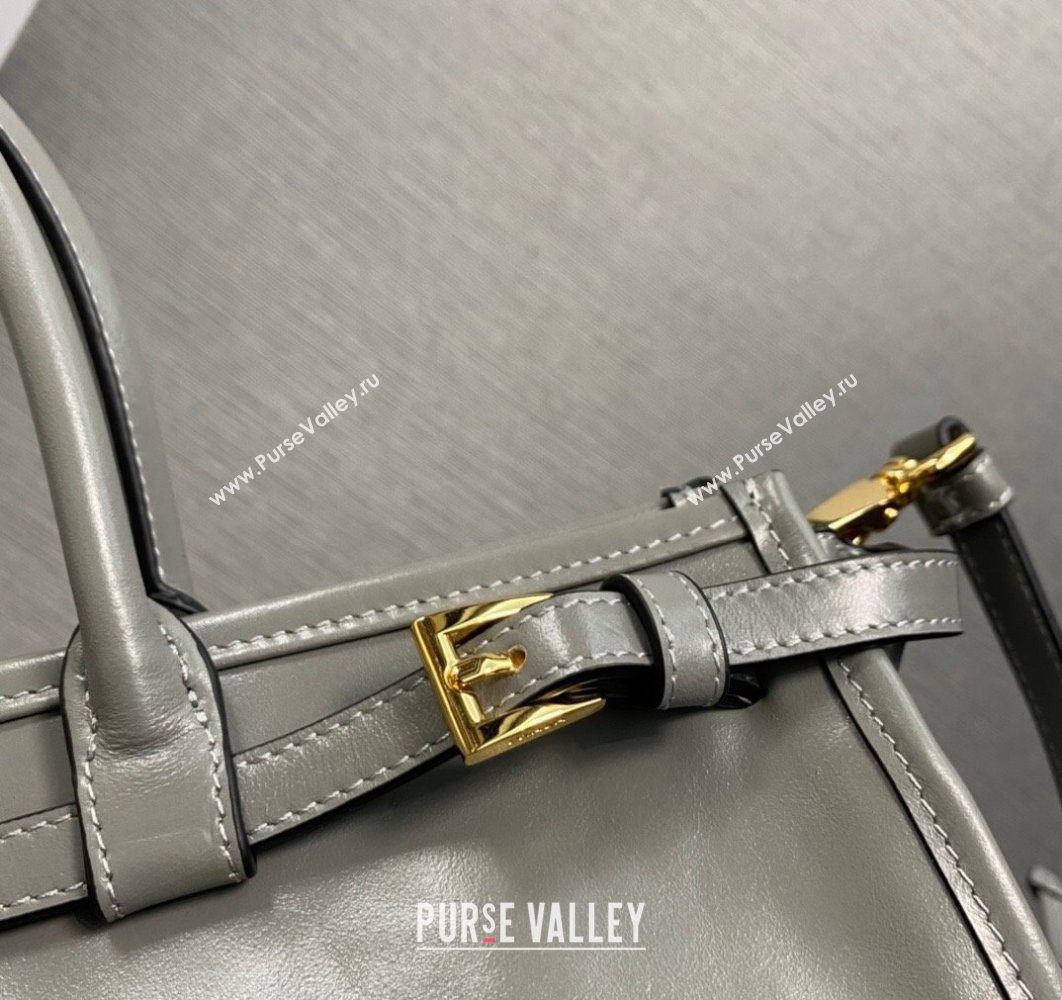 Prada Medium leather handbag with Short Handle 1BA426 Gray 2024 (ziyin-24022857)