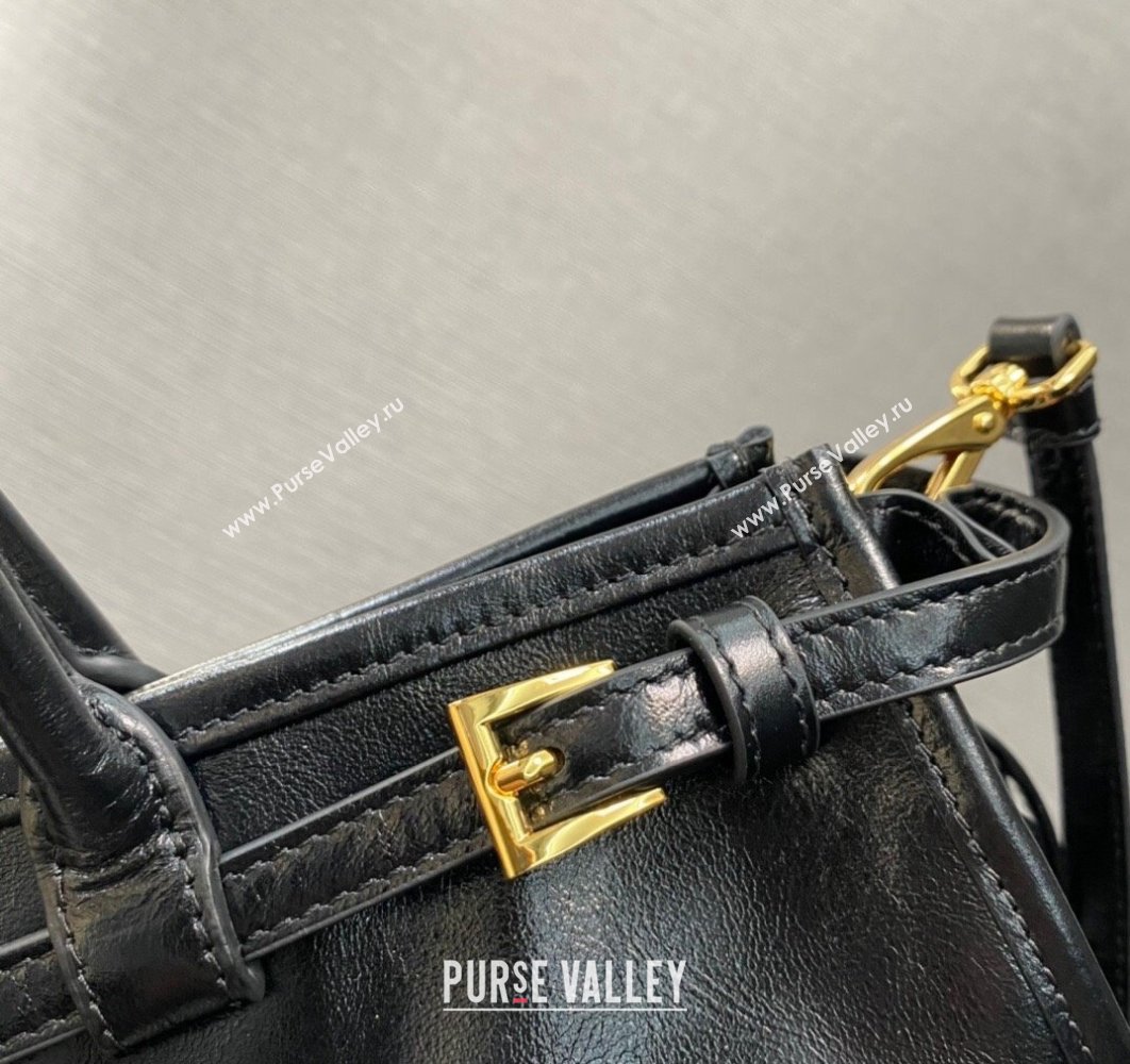 Prada Medium leather handbag with Long Handle 1BA426 Black 2024 (ziyin-24022859)