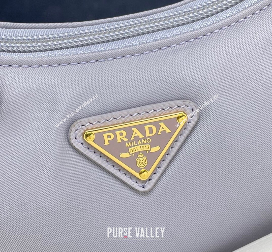 Prada Re-Edition 2000 Re-Nylon and Saffiano Mini Hobo Bag 1NE515 Pale Purple/Gold 2024 (ziyin-24022841)