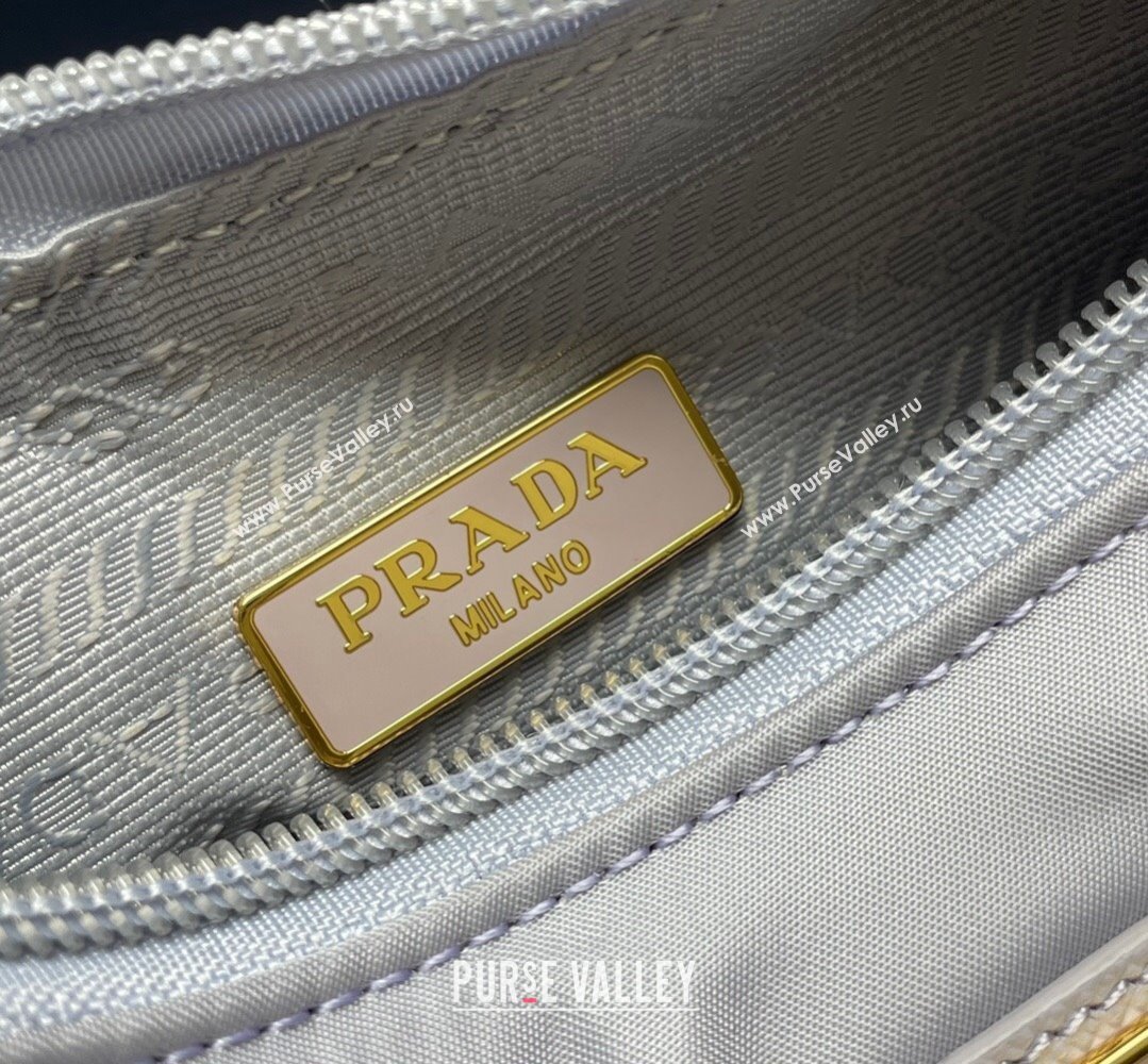 Prada Re-Edition 2000 Re-Nylon and Saffiano Mini Hobo Bag 1NE515 Pale Purple/Gold 2024 (ziyin-24022841)