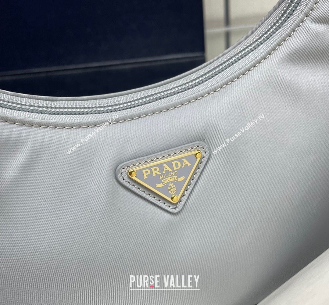 Prada Re-Edition 2000 Re-Nylon and Saffiano Mini Hobo Bag 1NE515 Pale Blue/Gold 2024 (ziyin-24022843)