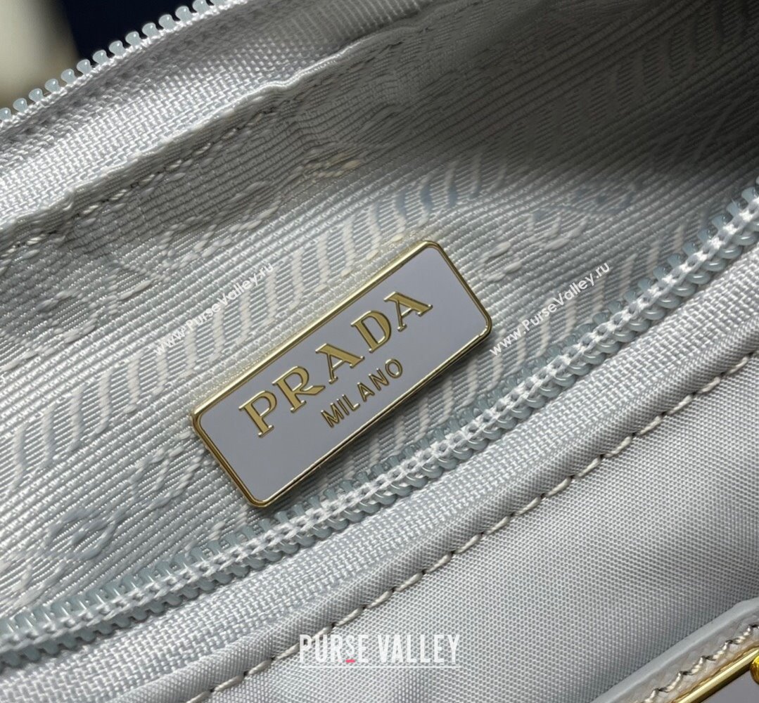 Prada Re-Edition 2000 Re-Nylon and Saffiano Mini Hobo Bag 1NE515 Pale Blue/Gold 2024 (ziyin-24022843)