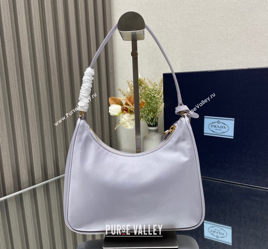 Prada Re-Edition 2005 Re-Nylon and Saffiano Mini Hobo Bag 1NE204 Pale Purple/Gold 2024 (ziyin-24022834)