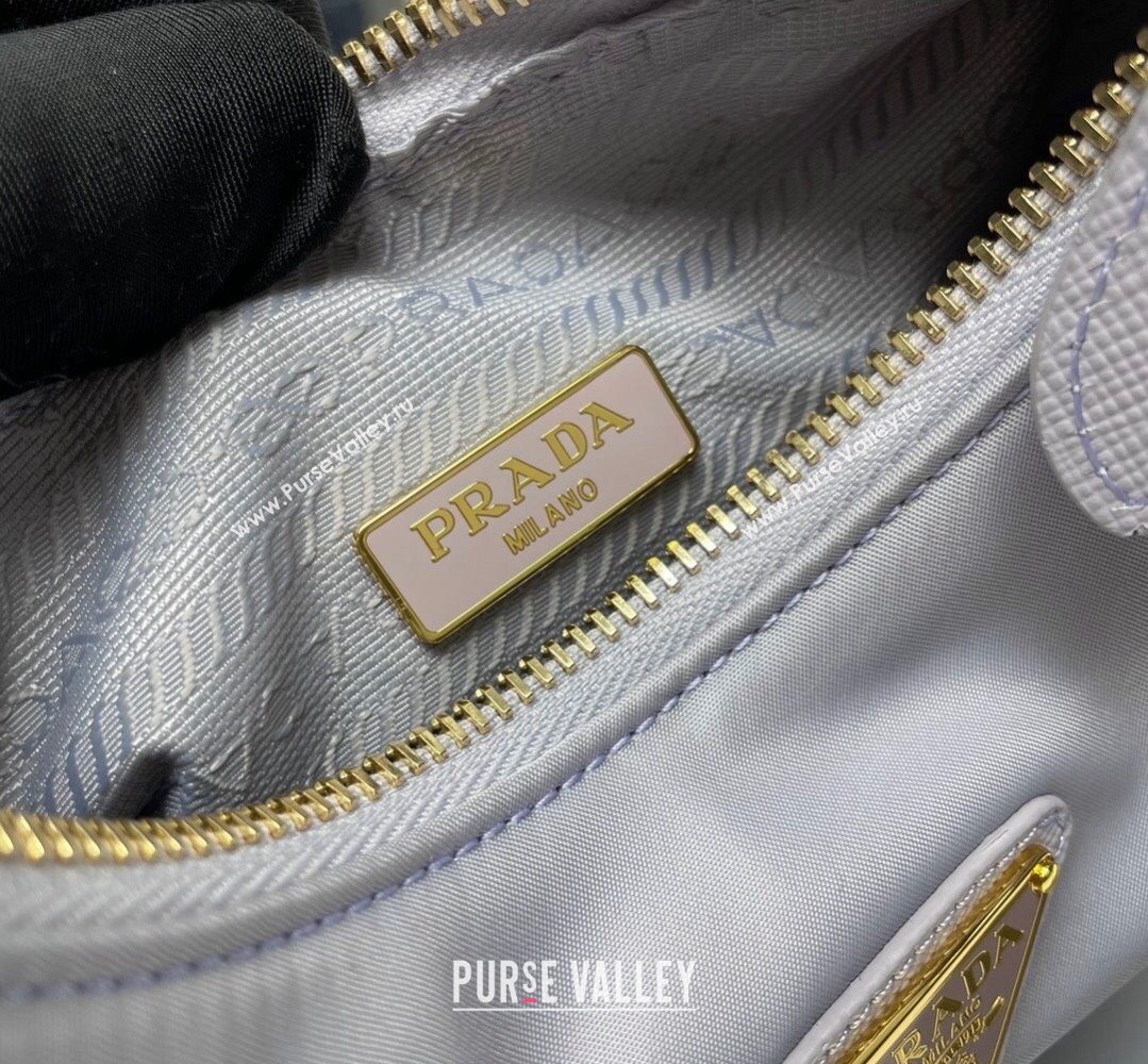 Prada Re-Edition 2005 Re-Nylon and Saffiano Mini Hobo Bag 1NE204 Pale Purple/Gold 2024 (ziyin-24022834)