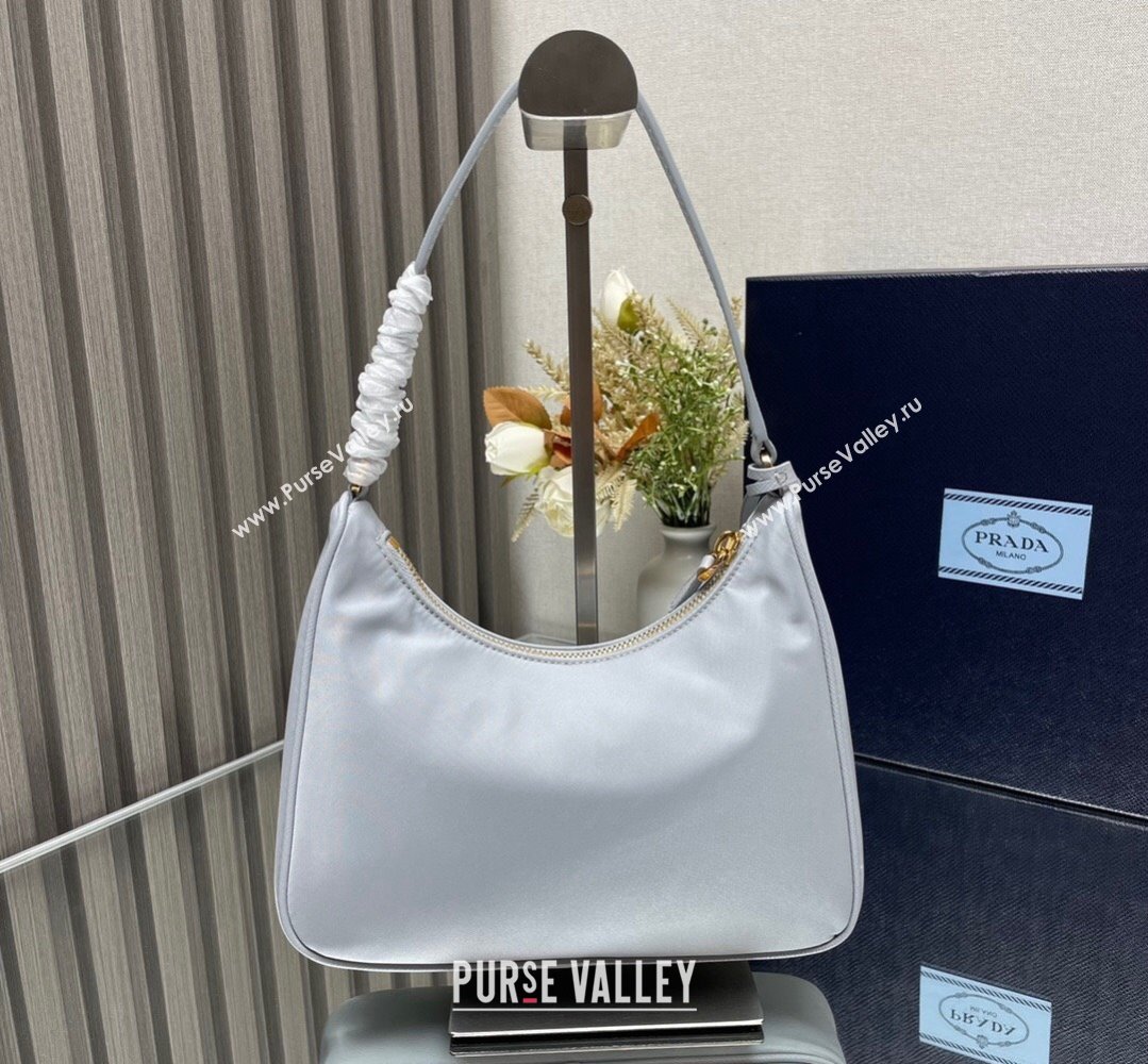 Prada Re-Edition 2005 Re-Nylon and Saffiano Mini Hobo Bag 1NE204 Pale Blue/Gold 2024 (ziyin-24022836)