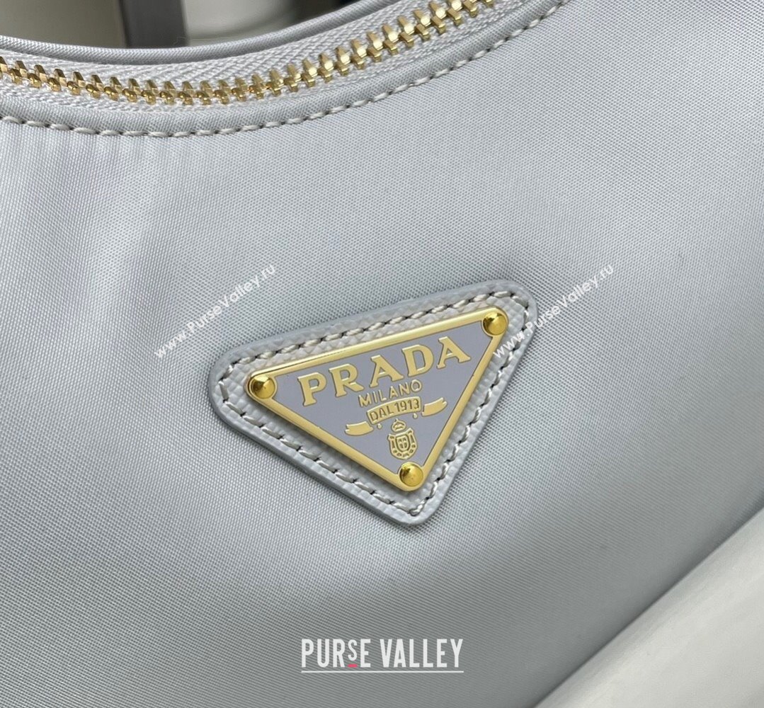 Prada Re-Edition 2005 Re-Nylon and Saffiano Mini Hobo Bag 1NE204 Pale Blue/Gold 2024 (ziyin-24022836)