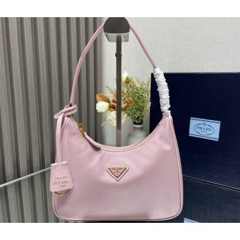 Prada Re-Edition 2005 Re-Nylon and Saffiano Mini Hobo Bag 1NE204 Light Pink/Gold 2024 (ziyin-24022833)