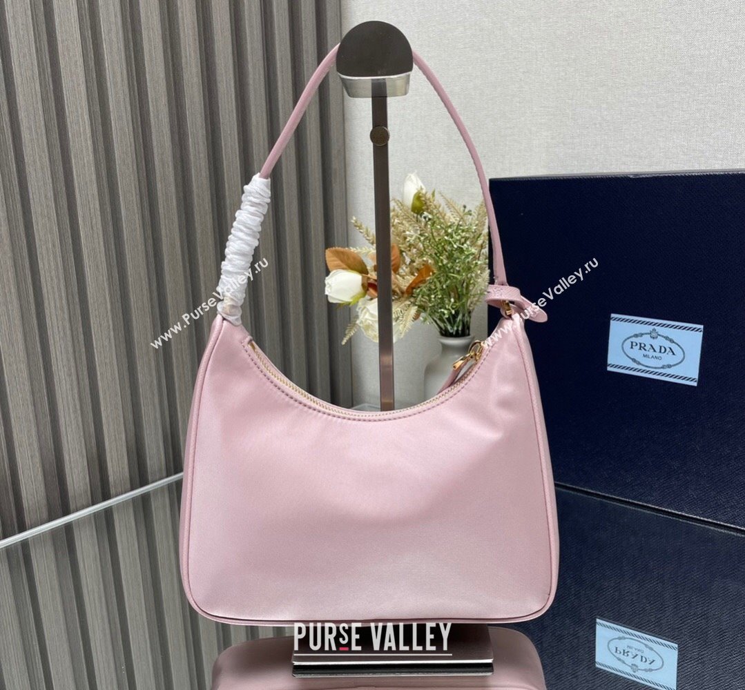 Prada Re-Edition 2005 Re-Nylon and Saffiano Mini Hobo Bag 1NE204 Light Pink/Gold 2024 (ziyin-24022833)