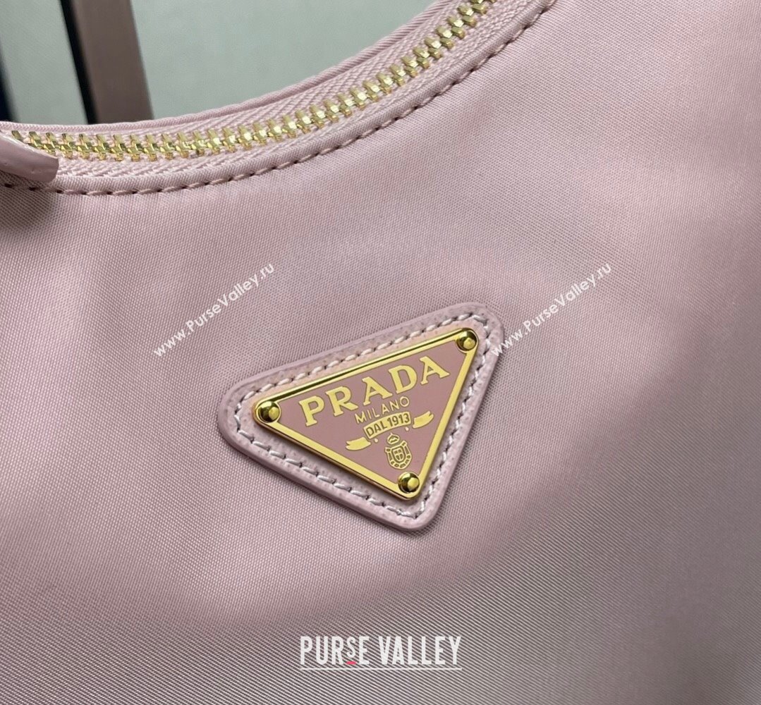 Prada Re-Edition 2005 Re-Nylon and Saffiano Mini Hobo Bag 1NE204 Light Pink/Gold 2024 (ziyin-24022833)