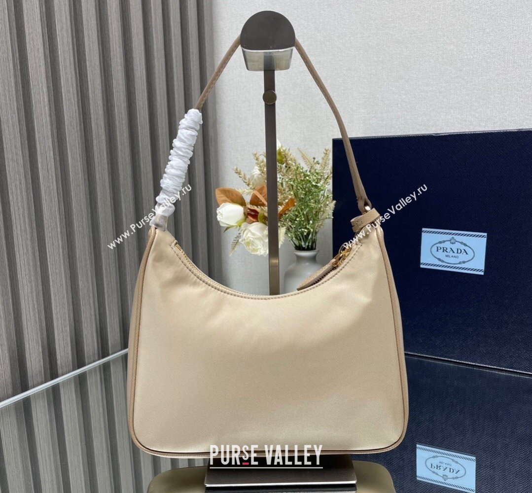 Prada Re-Edition 2005 Re-Nylon and Saffiano Mini Hobo Bag 1NE204 Beige/Gold 2024 (ziyin-24022837)