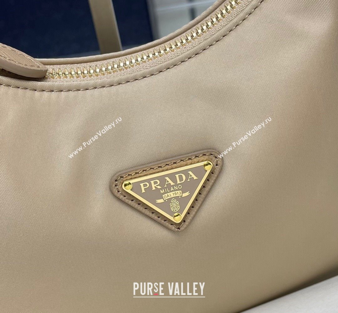 Prada Re-Edition 2005 Re-Nylon and Saffiano Mini Hobo Bag 1NE204 Beige/Gold 2024 (ziyin-24022837)