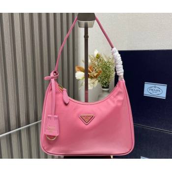 Prada Re-Edition 2005 Re-Nylon and Saffiano Mini Hobo Bag 1NE204 Pink/Gold 2024 (ziyin-24022832)