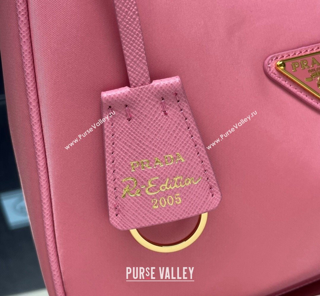 Prada Re-Edition 2005 Re-Nylon and Saffiano Mini Hobo Bag 1NE204 Pink/Gold 2024 (ziyin-24022832)