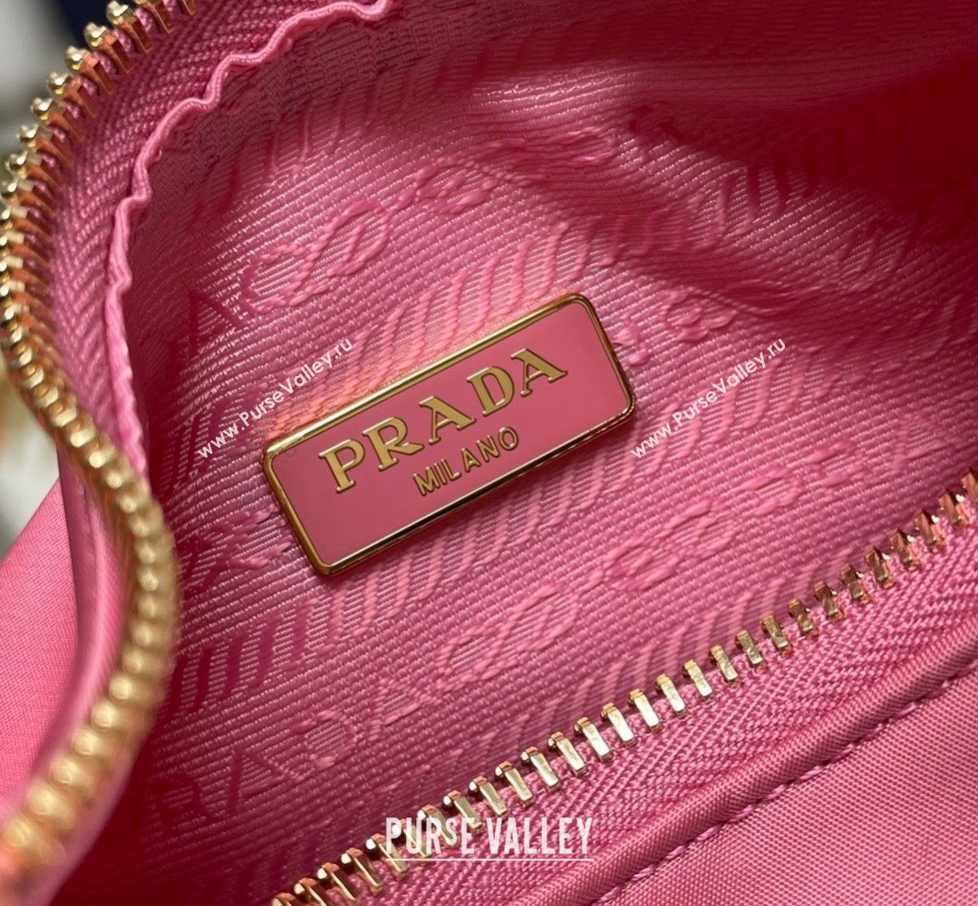 Prada Re-Edition 2005 Re-Nylon and Saffiano Mini Hobo Bag 1NE204 Pink/Gold 2024 (ziyin-24022832)