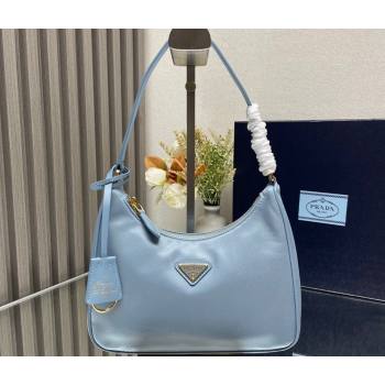 Prada Re-Edition 2005 Re-Nylon and Saffiano Mini Hobo Bag 1NE204 Sky Blue/Gold 2024 (ziyin-24022835)