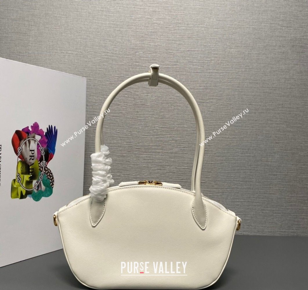 Prada Small leather handbag 1BA427 White 2024 (ziyin-24022867)